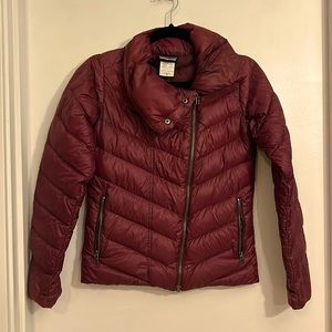 XS Patagonia down wine colored Moto style jacket